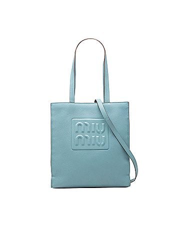 Miu Miu Goatskin Madras Embossed Logo Satchel (view 1)