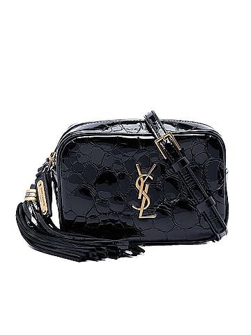 Saint Laurent Croc Embossed Patent Lou Belt Bag (view 1)