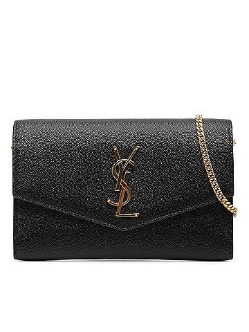 Saint Laurent Grain De Poudre Uptown Chain Wallet (view 1)