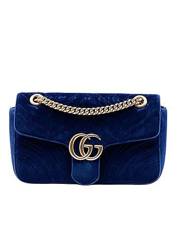 Gucci Medium GG Marmont Matelasse Velvet Shoulder Bag (view 1)