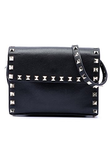 Valentino Small Vitello Monochrome Rockstud Flap Crossbody (view 1)