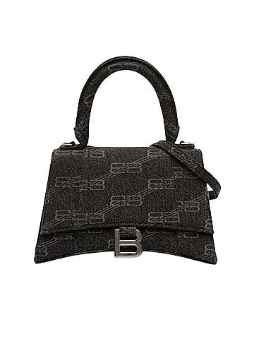 Balenciaga Small BB Monogram Denim Hourglass Top Handle Bag (view 1)