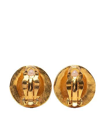 Chanel CC Gold Plated Round Clip On Earrings (view 2)