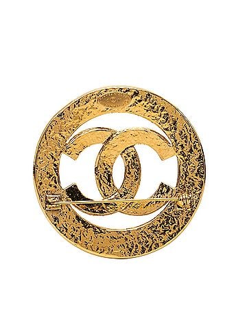 Chanel CC Gold Plated Cut Out Round Brooch (view 2)