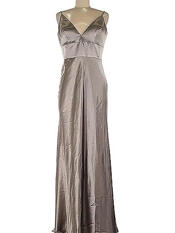 jenny BY JENNY YOO Satin V-Neck Maxi Dress Cocktail Dress (view 1)