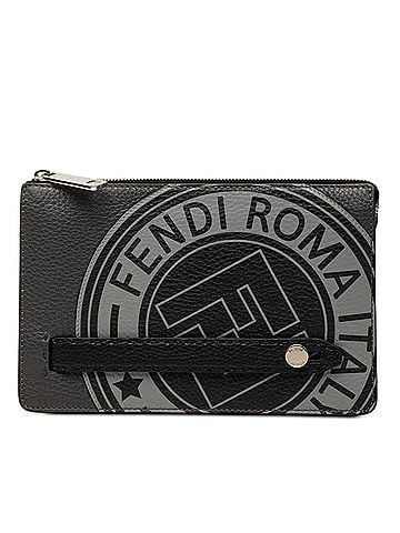 Fendi Grained Leather Roma Selleria Zip Clutch (view 1)