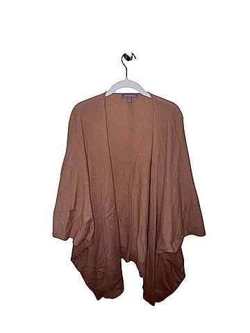 Neiman Marcus Camel Cashmere Open-Front Draped Poncho Cardigan Cashmere Cardigan (view 1)