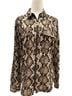 Michael Kors 100% Polyester Snake Print Brown Black White Button-Down Shirt Size M - photo 1