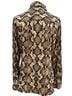 Michael Kors 100% Polyester Snake Print Brown Black White Button-Down Shirt Size M - photo 2