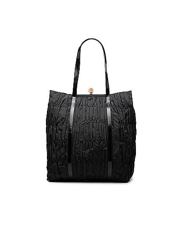 Prada Leather Trimmed Re Nylon Pleated Tote (view 1)