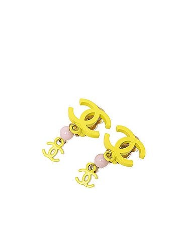 Chanel CC Resin Bead Drop Clip On Earrings (view 1)