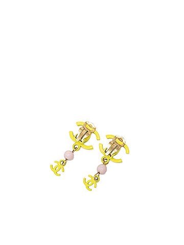 Chanel CC Resin Bead Drop Clip On Earrings (view 2)