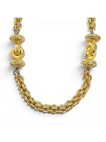 Chanel CHANEL Vintage GP Coco Mark Design Attached Long Chain Necklace Gold Women's (view 1)