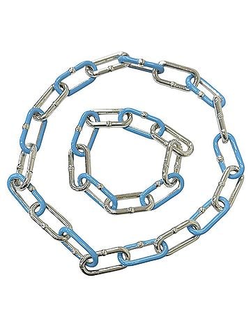 Bottega Veneta BOTTEGA VENETA AG925 Chain Bracelet and Necklace Set (2 pieces) - Silver Light Blue Made in Italy Weight: 200g Men's Comes with dust bag (view 1)