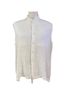 Eskandar 100% Linen White Sleeveless Button-Down Shirt Size 10 - photo 1