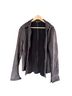 Blur 100% Leather Solid Gray Black Leather Jacket Size 8 - photo 1