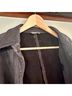 Blur 100% Leather Solid Gray Black Leather Jacket Size 8 - photo 4