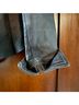 Blur 100% Leather Solid Gray Black Leather Jacket Size 8 - photo 6
