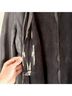 Blur 100% Leather Solid Gray Black Leather Jacket Size 8 - photo 5