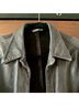 Blur 100% Leather Solid Gray Black Leather Jacket Size 8 - photo 15