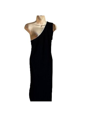 T by Alexander Wang Wool Knit One Shoulder Asymmetrical Ruched Casual Dress (view 2)