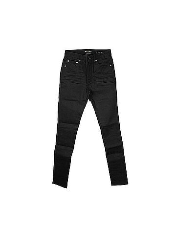 Saint Laurent Women's Black Cotton Skinny Stretch Pants (Size: 28) (view 1)