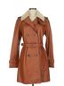 Coach 100% Leather 52% Polyester 48% Cupro 100% Cotton 100% Shearling Brown Coat Size 8 - photo 1