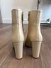 Tory Burch 100% Leather White Ivory Tan Ankle Boots Size 9 - photo 4