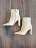 Tory Burch 100% Leather White Ivory Tan Ankle Boots Size 9 - photo 5