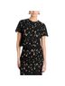 Aqua 100% Polyester 94% Polyester 6% Spandex Floral Black Short Sleeve Blouse Size M - photo 2