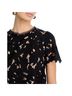 Aqua 100% Polyester 94% Polyester 6% Spandex Floral Black Short Sleeve Blouse Size M - photo 1