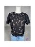 Aqua 100% Polyester 94% Polyester 6% Spandex Floral Black Short Sleeve Blouse Size M - photo 4
