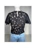 Aqua 100% Polyester 94% Polyester 6% Spandex Floral Black Short Sleeve Blouse Size M - photo 16