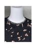 Aqua 100% Polyester 94% Polyester 6% Spandex Floral Black Short Sleeve Blouse Size M - photo 6