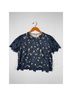 Aqua 100% Polyester 94% Polyester 6% Spandex Floral Black Short Sleeve Blouse Size M - photo 9