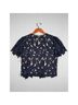 Aqua 100% Polyester 94% Polyester 6% Spandex Floral Black Short Sleeve Blouse Size M - photo 10