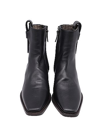 Brunello Cucinelli Brunello Cucinelli Monili Western Ankle Boots in Black Leather (view 2)