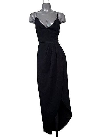 Xscape Tulip Hem Crepe Midi Cocktail Dress (view 2)
