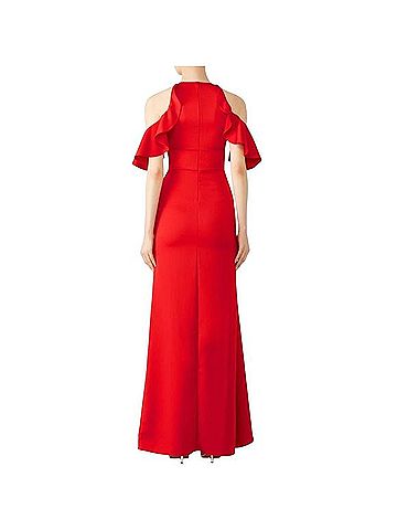 Monique Lhuillier Ruffle High Low Gown Cocktail Dress (view 2)