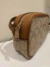 Coach 100% Coated Canvas 100% Leather Solid Brown Gold Tan Leather Wristlet One size - photo 3