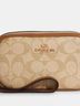 Coach 100% Coated Canvas 100% Leather Solid Brown Gold Tan Leather Wristlet One size - photo 4