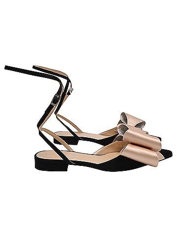 Mach & Mach Mach &amp; Mach Le Cadeau Wrap Strap Ballet Flats in Black Suede (view 1)