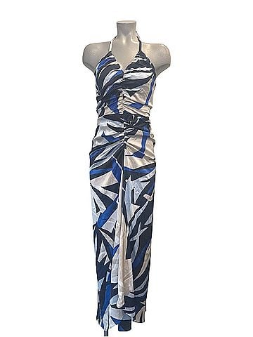 White House Black Market Satin Halter Maxi Dress Casual Dress (view 1)