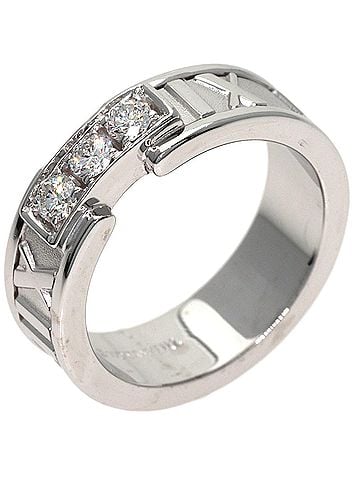 Tiffany & Co. Tiffany &amp; Co. Atlas Diamond Ring, 18K White Gold, Women's. (view 2)