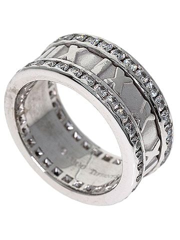 Tiffany & Co. Tiffany &amp; Co. Atlas Edge Diamond Ring, 18K White Gold, Women's. (view 1)
