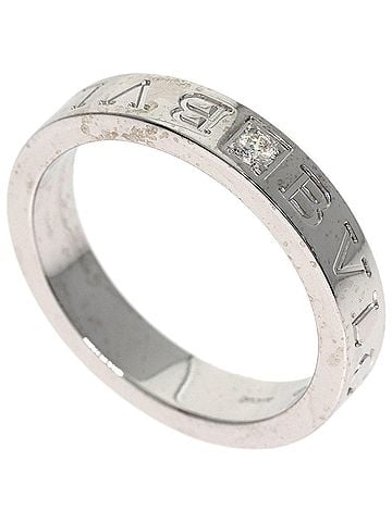 Bvlgari Bulgari Double Logo 1P Diamond Ring, 18K White Gold, Women's BVLGARI (view 1)