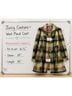 Juicy Couture 100% Wool Plaid Green Ivory Black Tan Coat Size S - photo 9