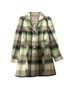 Juicy Couture 100% Wool Plaid Green Ivory Black Tan Coat Size S - photo 1