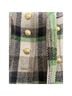 Juicy Couture 100% Wool Plaid Green Ivory Black Tan Coat Size S - photo 8