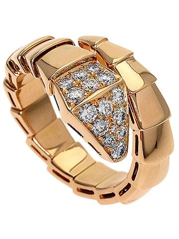 Bvlgari Bulgari Serpenti Viper Diamond Ring, 18K Pink Gold, Women's BVLGARI (view 1)